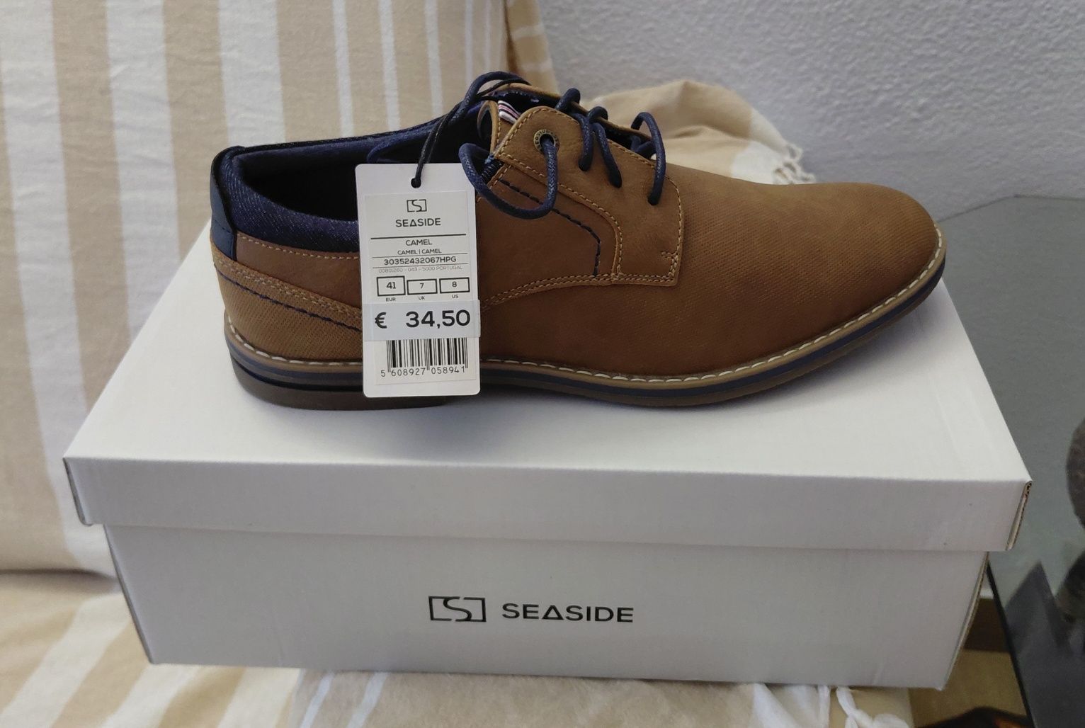 Sapatos Novos Cor Camel TM- 41/42