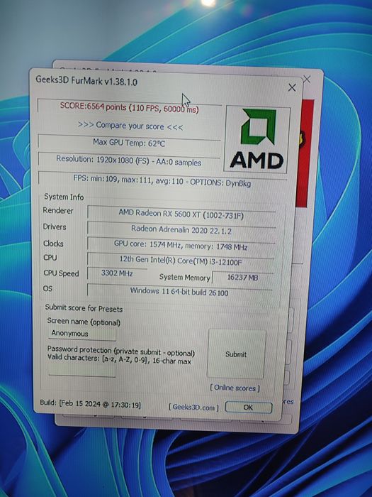 Ігровий ПК: RX5600XT , I3-12100, Оперативка 16Gb зRGB, SSD480Gb