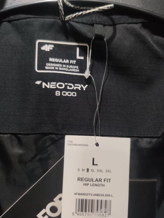 Kamizelka bezrękawnik zimowa membrana 8000 męska 4F FOB rozm. L czarna