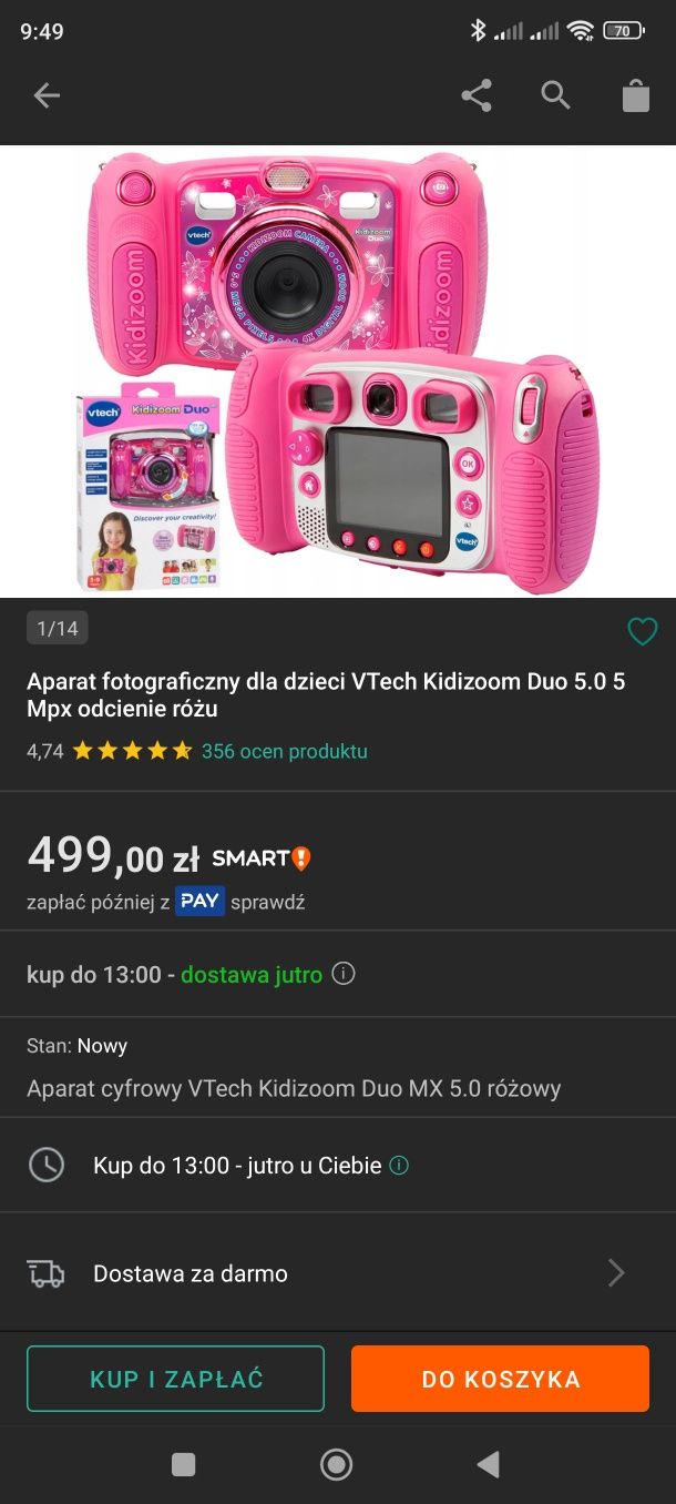 Aparat fotograficzny konsola do gier 2w1, VTECH KidiZoom Duo FX Aparat