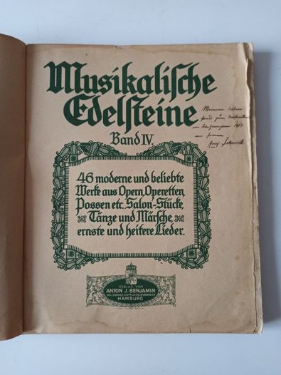 Musikaliche Edelteine Band IV, nuty rok 1913