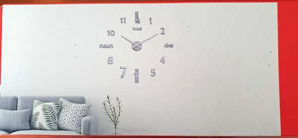 Zegar ścienny naklejany od 90 do 120 cm Mikołaj