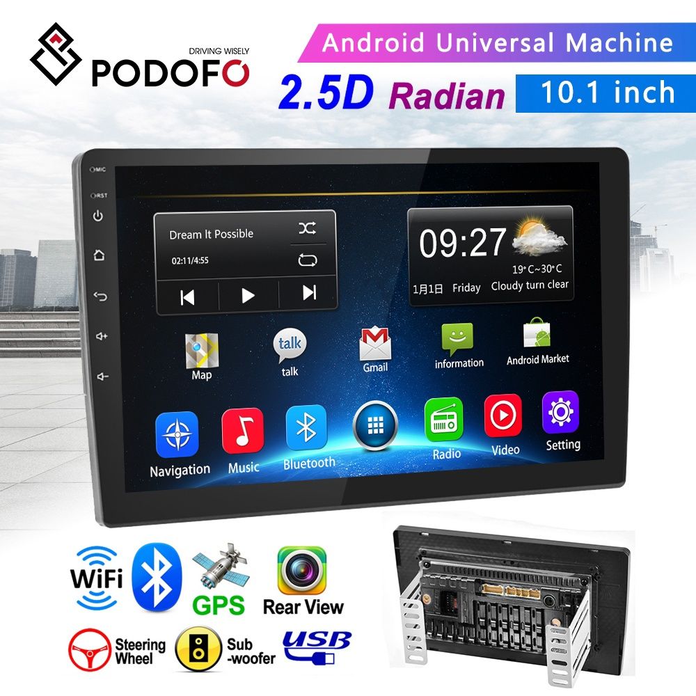 Rádio Android 10 2din 2/32GB 10 polegadas GPS WiFi RDS NOVO