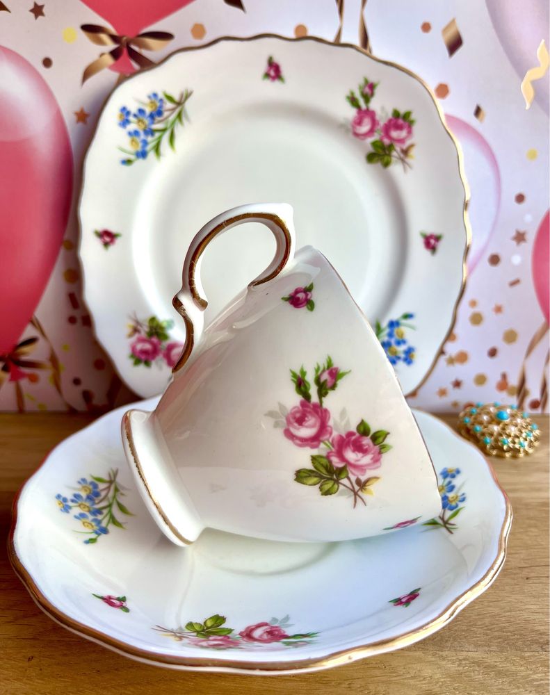 *Stara Cudna COLCLOUGH Filiżanka Anglia Porcelana Vintage Róże Prezent