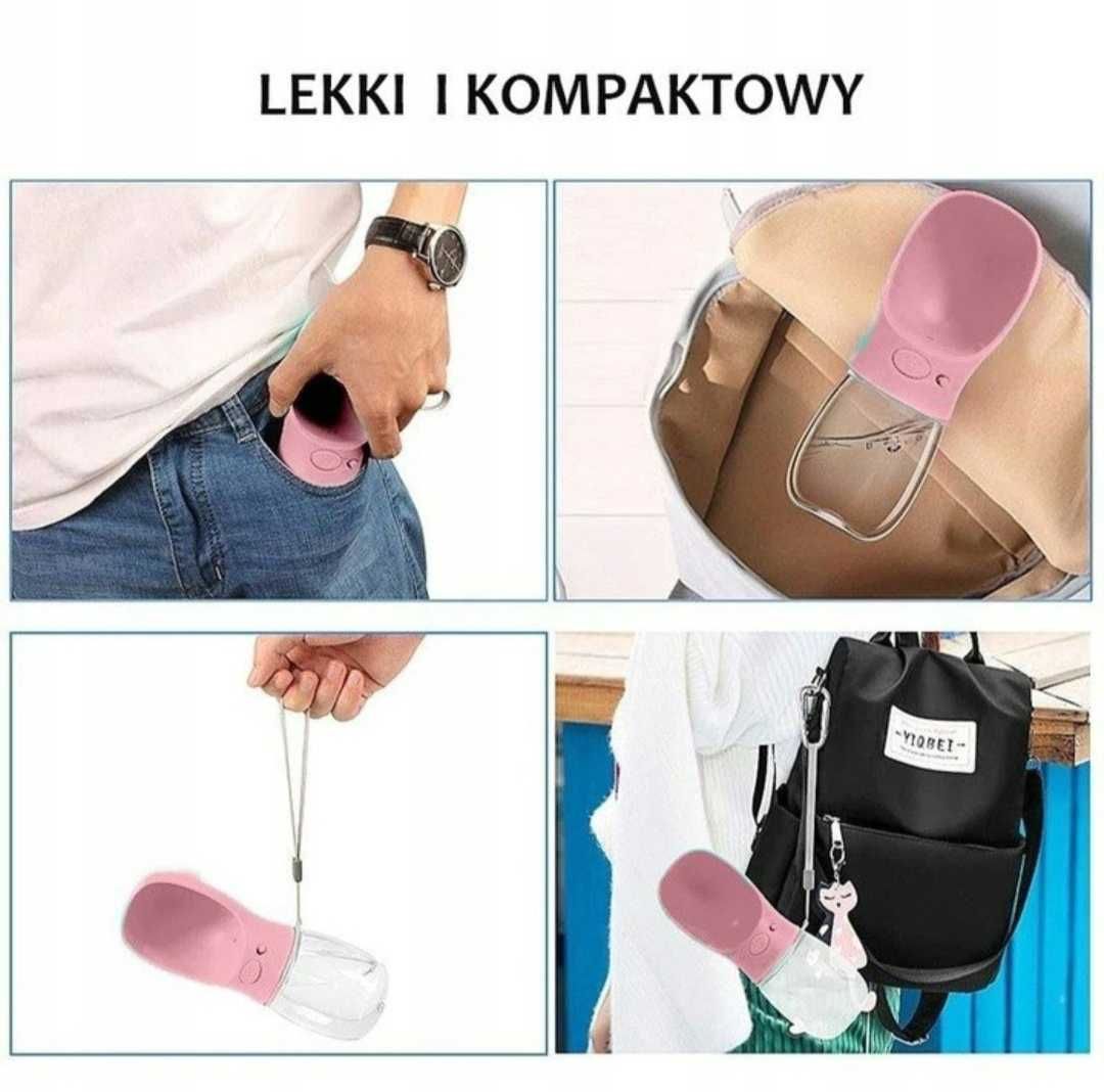 Przenośne poidełko 350ML różowe
