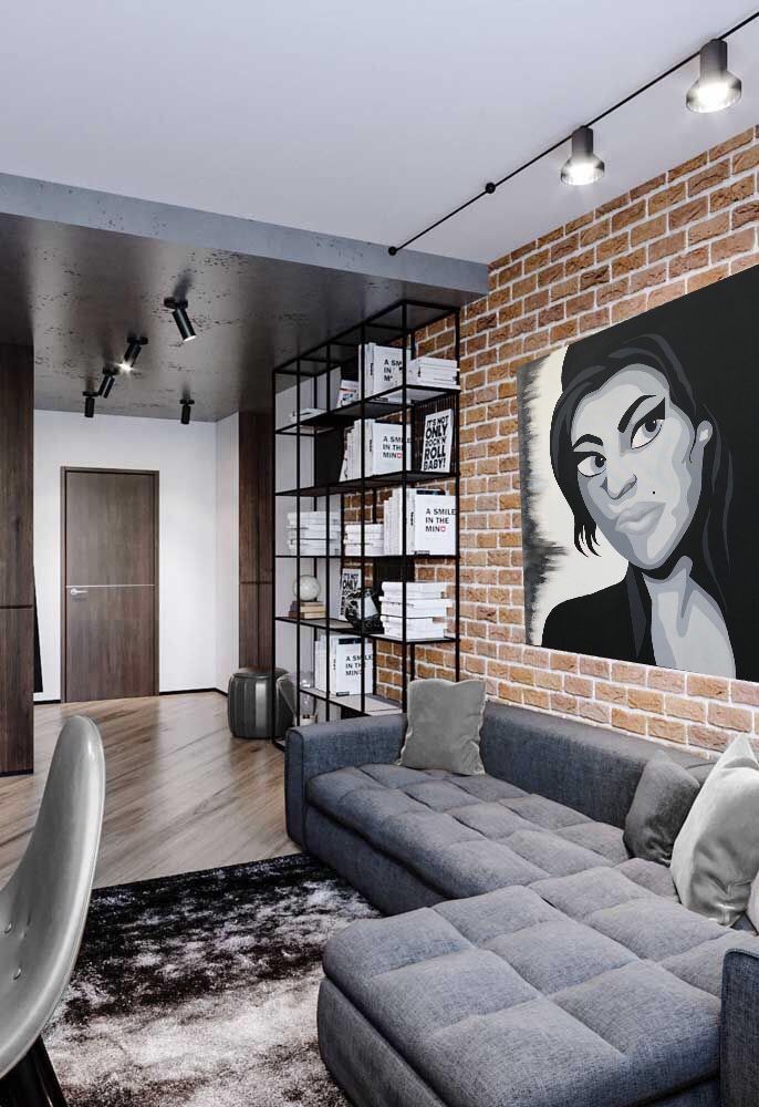 Quadro pintura “Back to Black” - Amy Winehouse | 100x100 cm