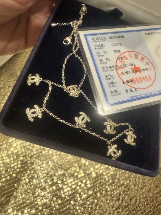 Чокер Шанель с фианитами. Распродажа