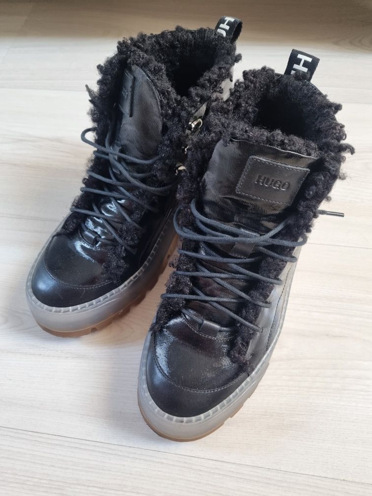 Buty zimowe śniegowce Hugo Boss skóra roz 37