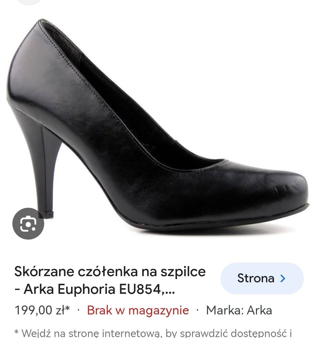 Szpileczki czarne skórzane