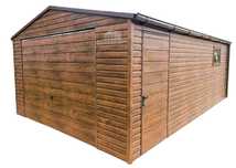 GARAŻ BLASZANY 4m x 6m Drewnopodobny Brama Uchylna Drzwi Okno GB194