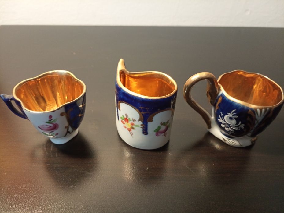 3 chavenas de porcelana de coleção (miniaturas) pintada a mão - Aveiro