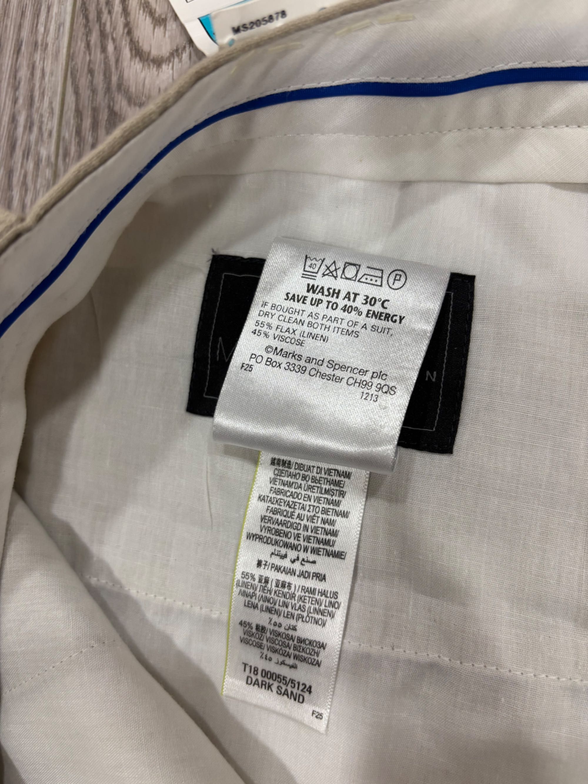 Marks & Spencer L 34 Льняные Мужские Regular штаны брюки l спенсер fit
