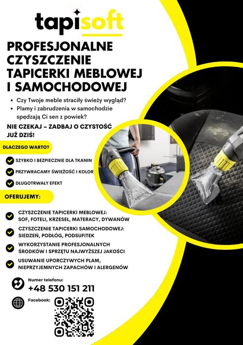 Pranie tapicerki meblowej i samochodowej - Tapisoft karcher