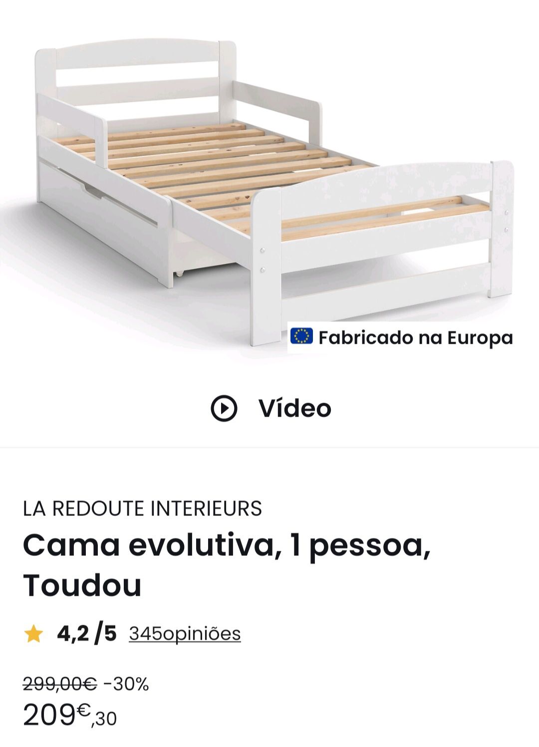 Cama singular branca