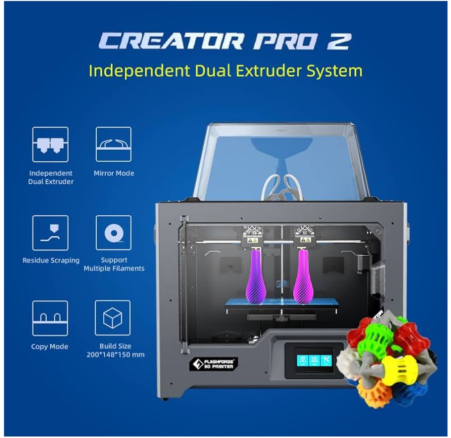 Impressora 3D Flashforge Creator 2 Pro - Nova caixa selada