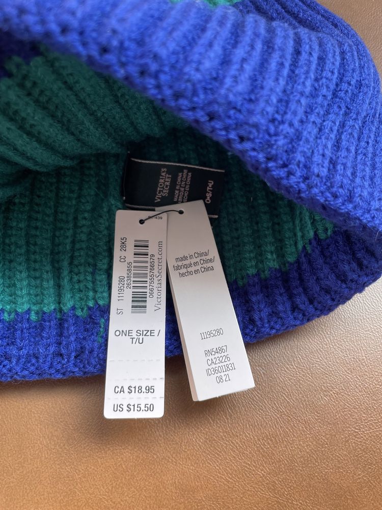 Czapka Victoria’s Secret zimowa logowana gruba beanie ciepła damska