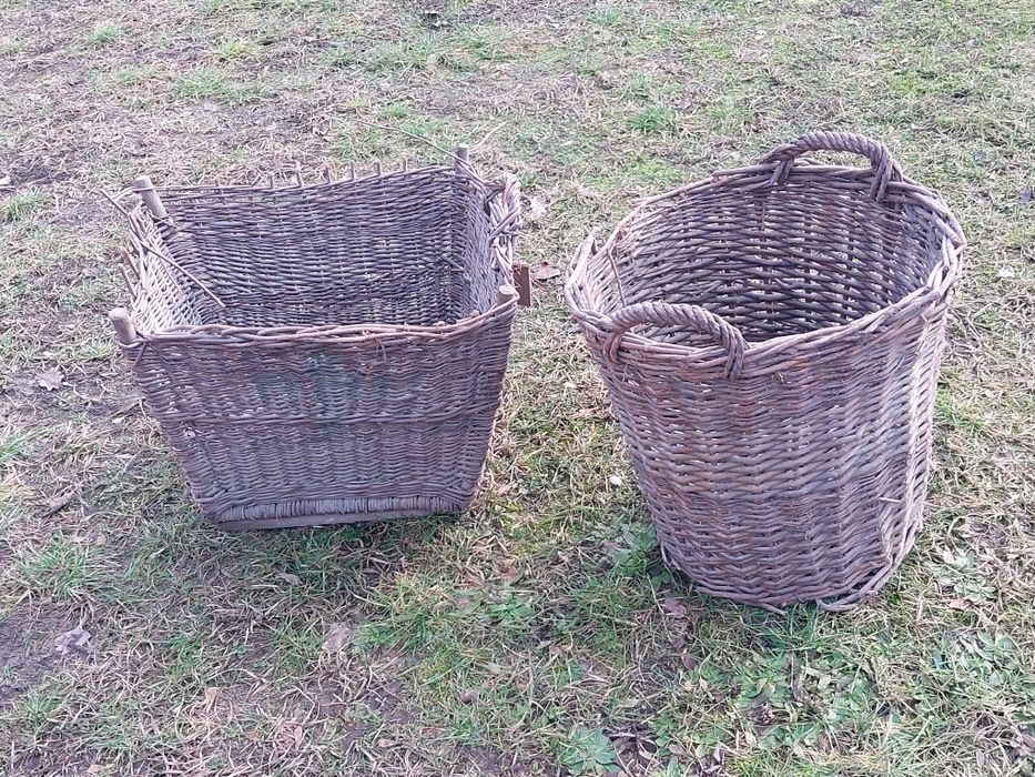 2 kosze wiklinowe dużę na drewno kominkowe - cena za 2 szt