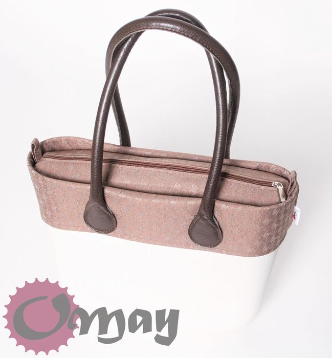 BRĄZOWA PEPITKA organizer OBAG MINI +OPASKA wkład 2 kieszenie OMAY