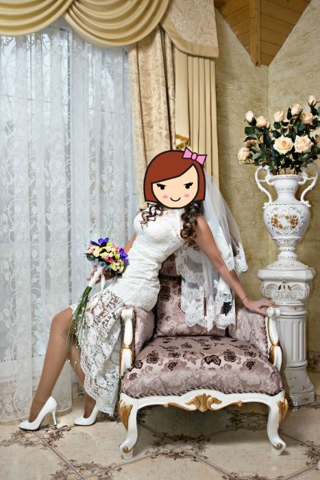 Очень красивое ажурное платье и туфли 38-39(На выпускной, свадьбу, веч