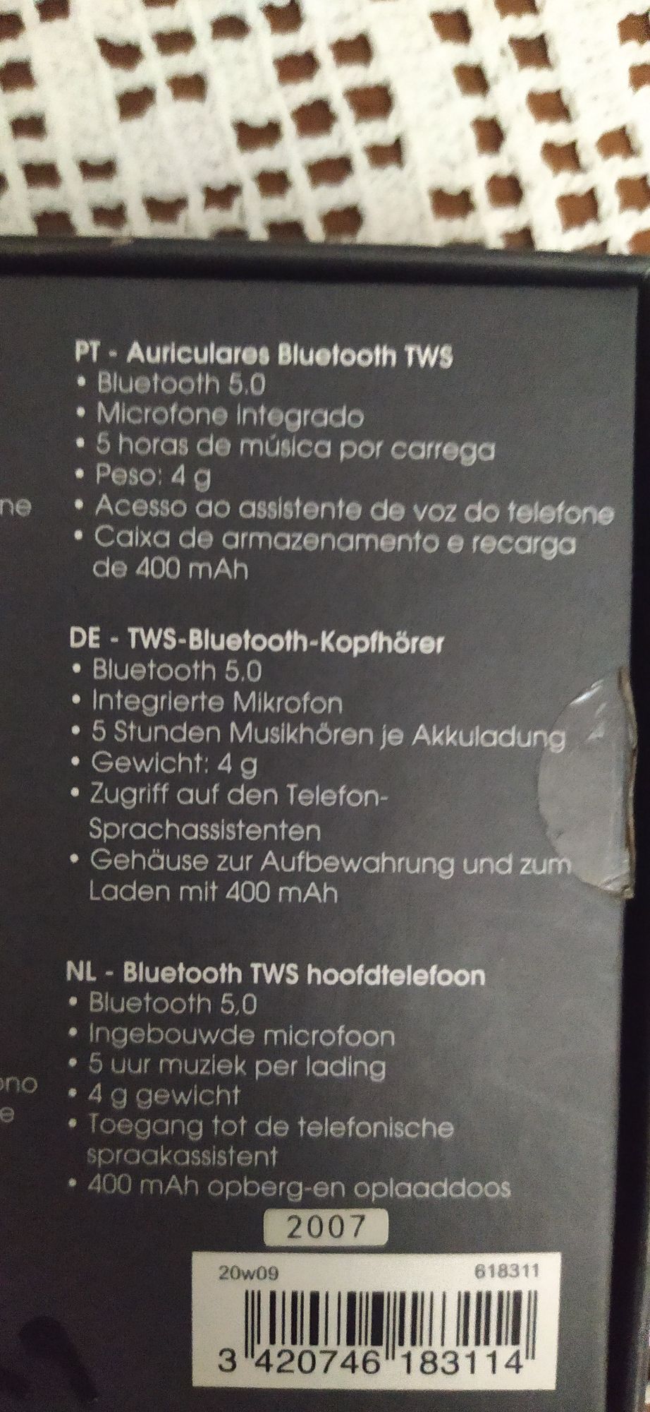 Vendo Earphones Bluetooth TWS Preto
