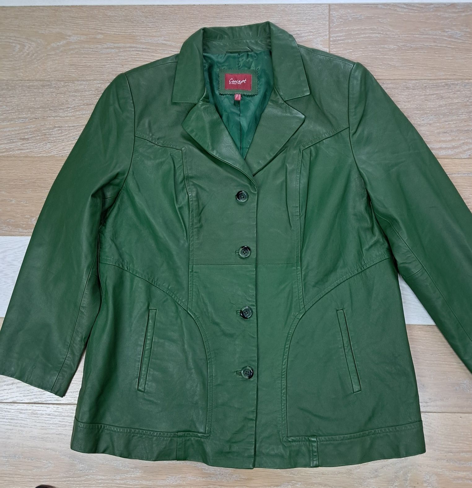 Куртка-пиджак, натуральная кожа, размер USA 18, EUR 50
