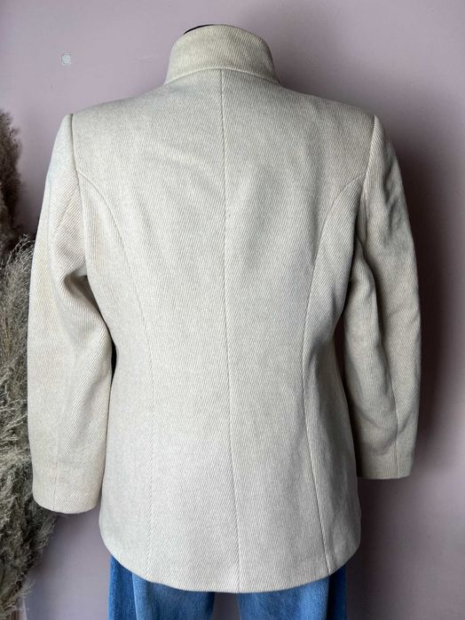 Outerlayer wiosenna beżowa ecru elegancka kurtka wełna kaszmir r. 40 L