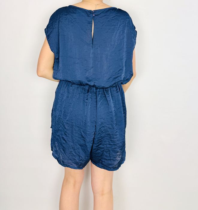 Granatowy kombinezon z luźną górą i krótkimi nogawkami XXL 44 H&M