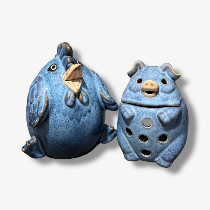 Conjunto Cerâmica Mealheiro e Queimador Óleo/Velas