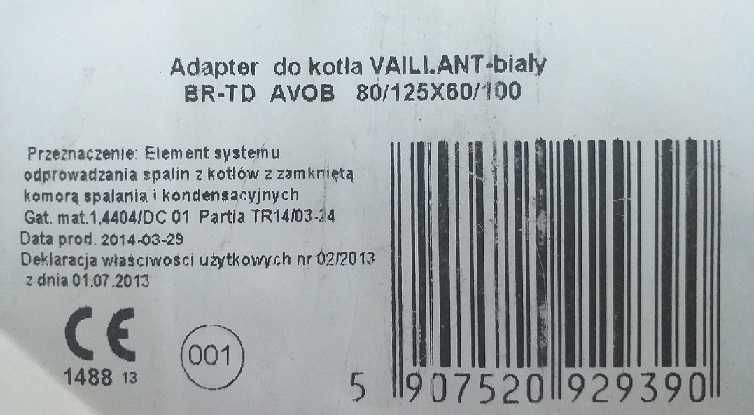 ARISTON VAILLANT adapter do kotła