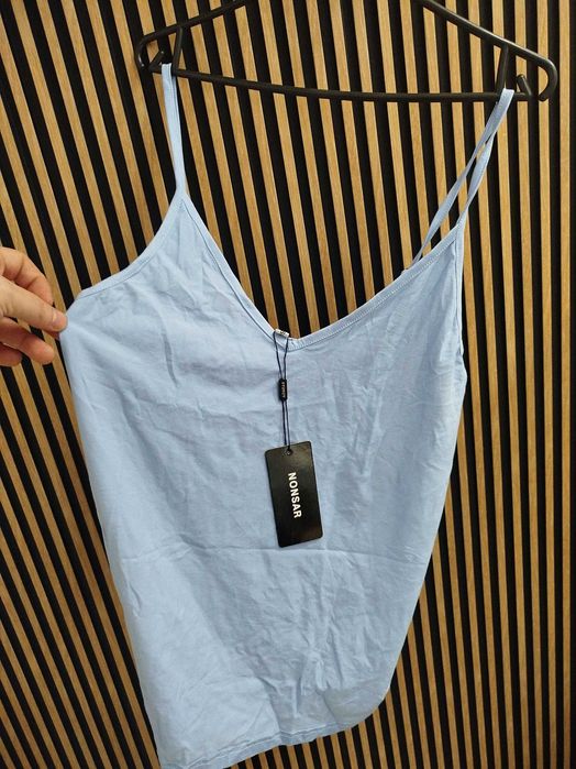 Jasnoniebieska damska koszulka / top na ramiączkach NONSAR – rozm. L
