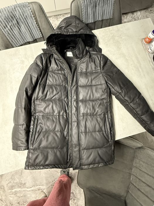 Пальто куртка пуховик Lacoste шкіряне