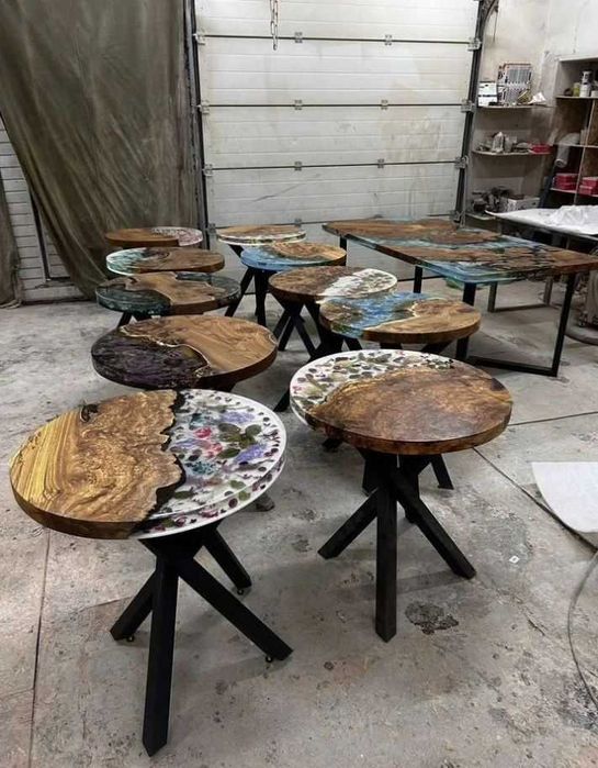 Журнальний столик із слеба та епоксидної смоли