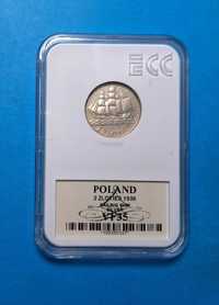 Polska II RP 2zł 1936, żaglowiec, bdb stan, GRADING, srebro 0,750