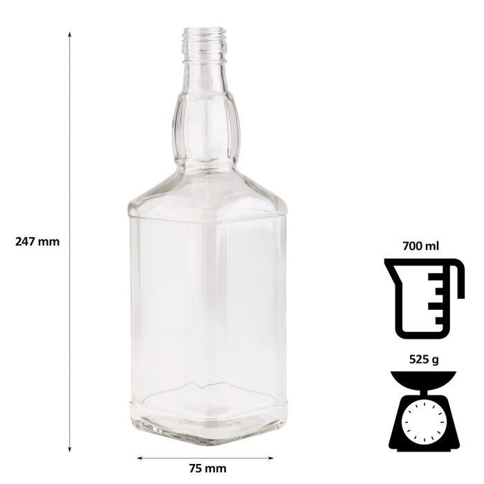 30x Butelka DANIELS 700 ml na alkohol, whisky, brandy z zakrętką