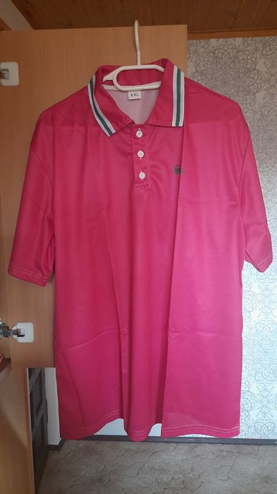 Malinowa koszulka polo XXL