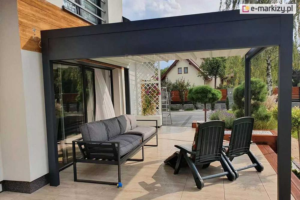 OKAZJA OUTLET – Pergola Luxury 350×350 cm + refleksol + Led + Somfy