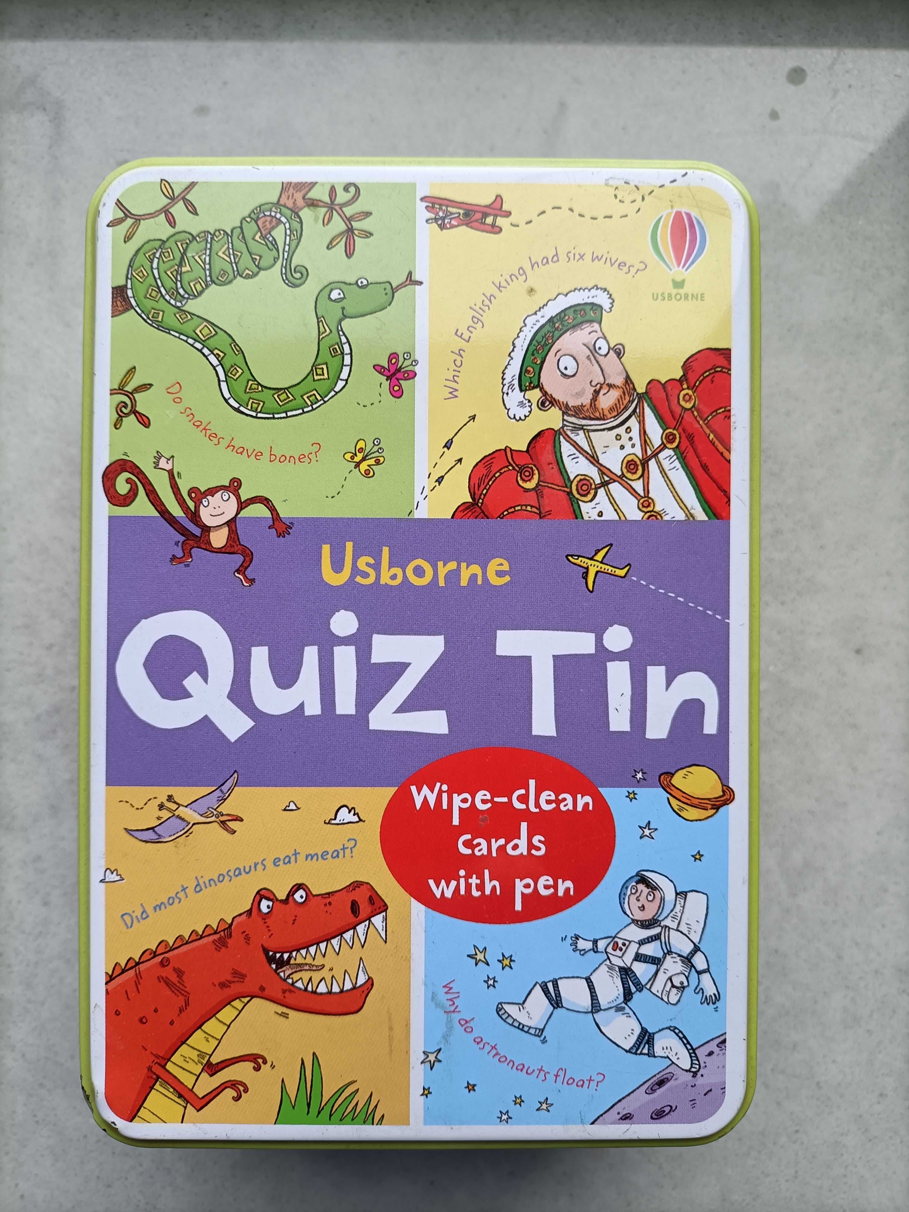 Gra karciana Usborne Quiz Tin