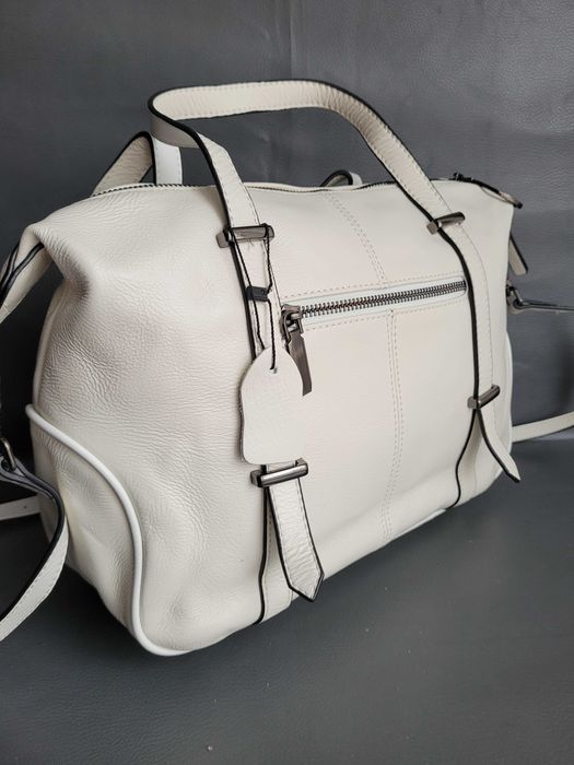 Сумка женская кожаная белая / Сумка жіноча / Шкіряна сумка /