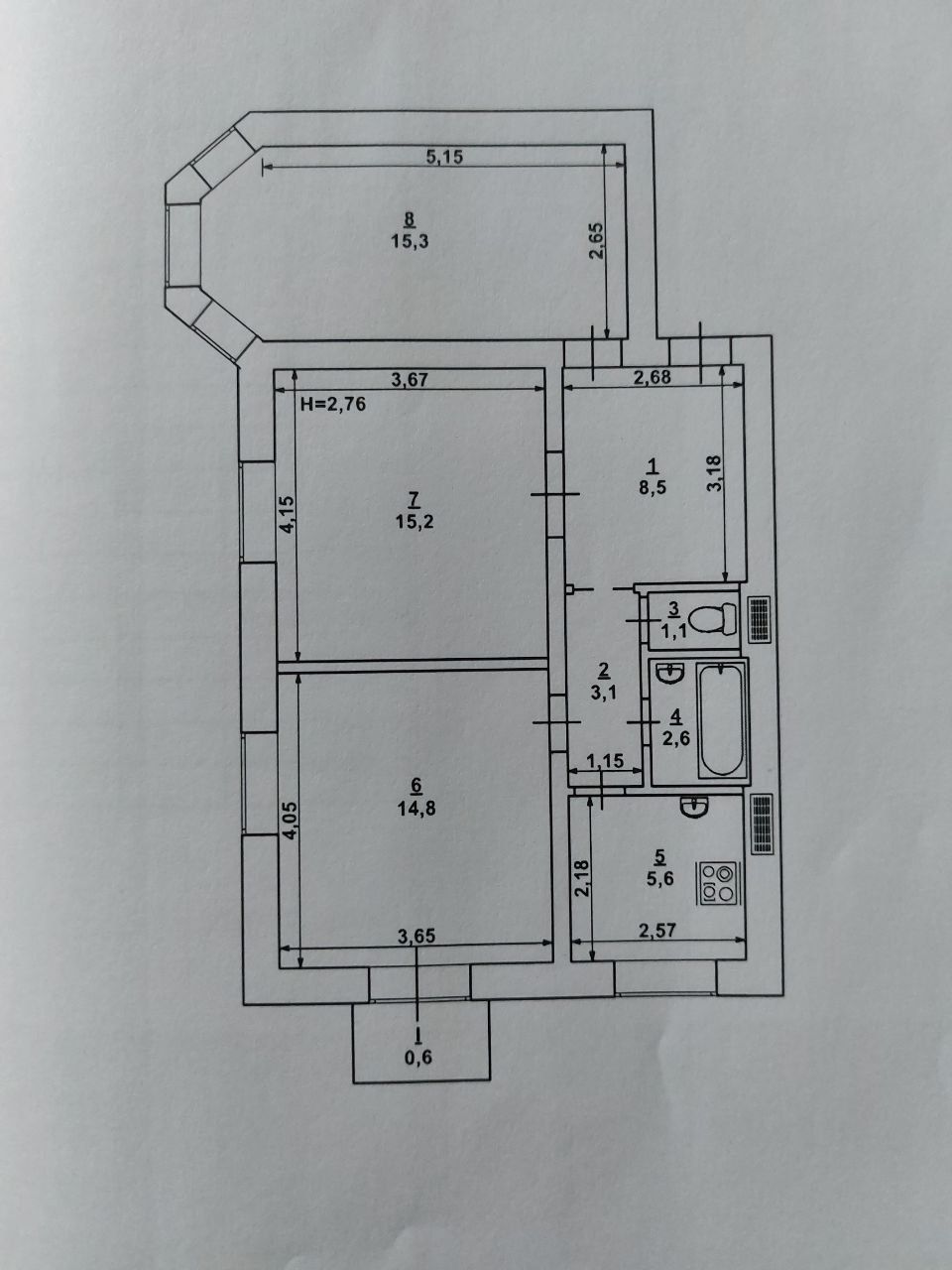 3 комн сталинка ЮГОК,  ул.Переясловская, центр Матреновка