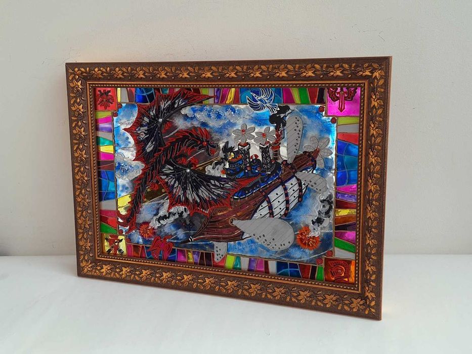 Декор-панно  витражное "В чужих Мирах"