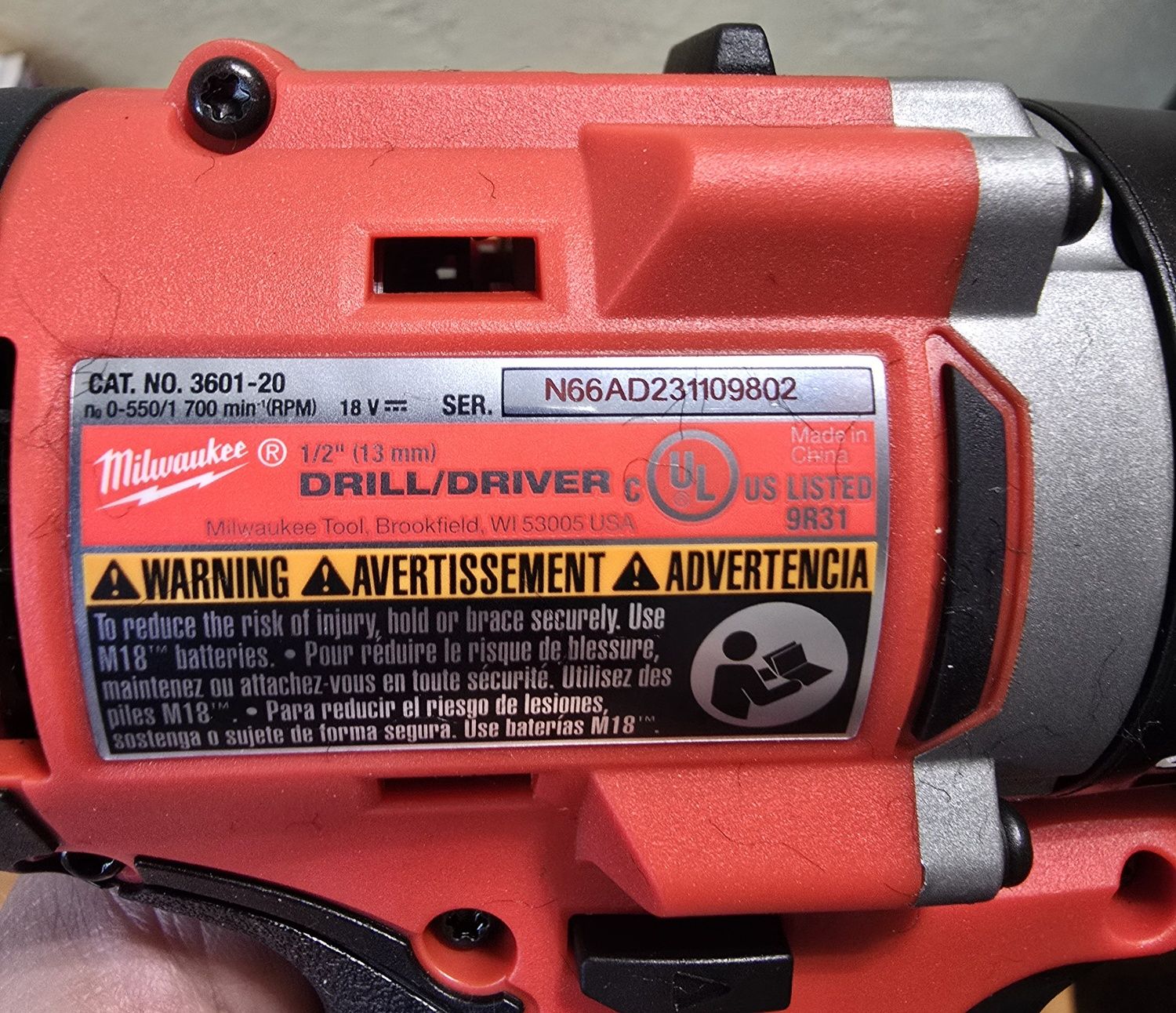 Milwaukee 3601-20 оригінал США крутний момент 60нм