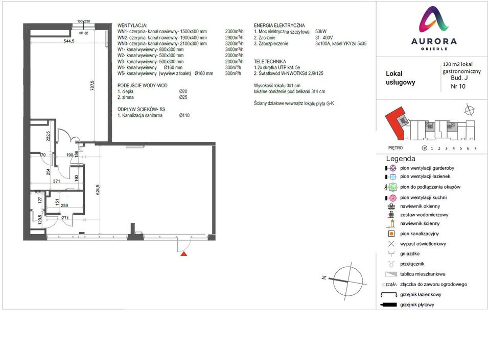 Lokal gastronomiczny  120m² – Warszawa, ul. Wschodu Słońca 7
