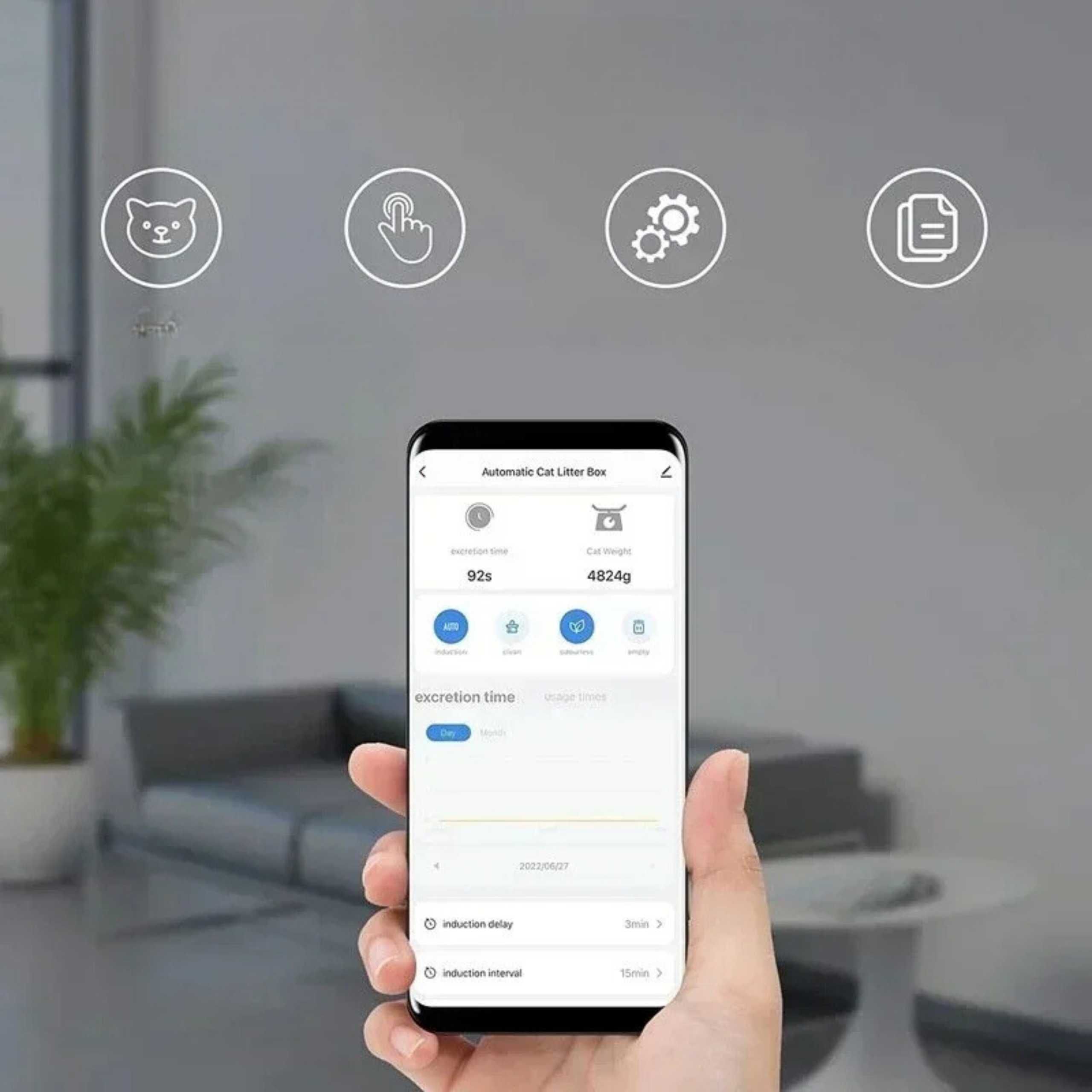 INTELIGETNA Kuweta Toaleta Dla Kota Samoczyszcząca Automatyczna Wi-Fi