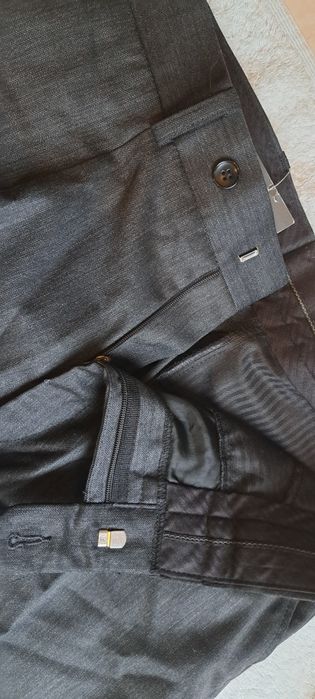 Spodnie męskie szare Luigi Vesari Wólczanka Nowe 182/82 w kant