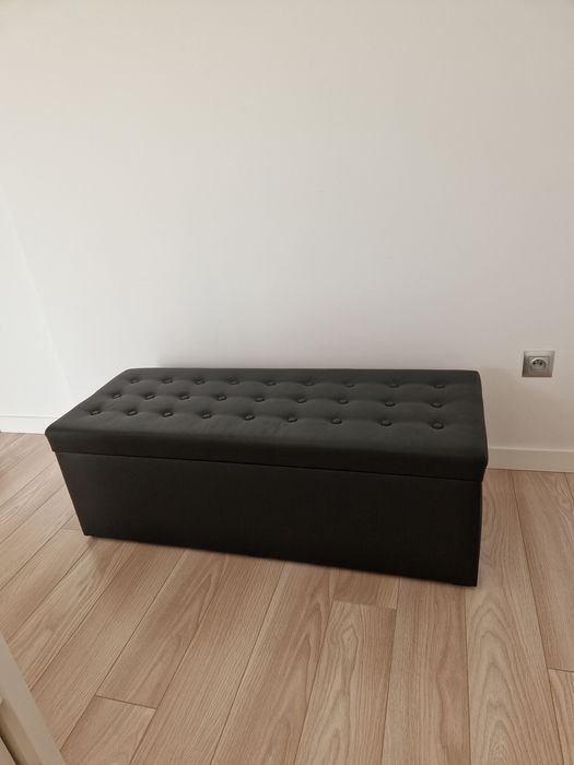 Pufa/schowek czarny eco skóra