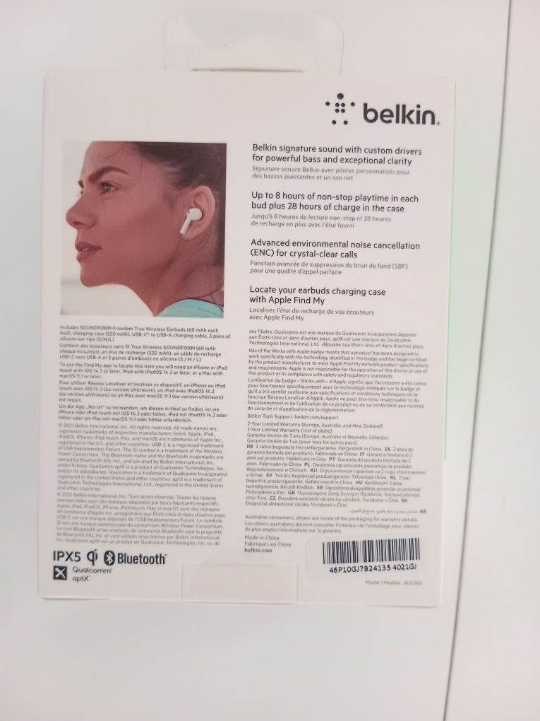 Belkin auriculares sem fios novos.