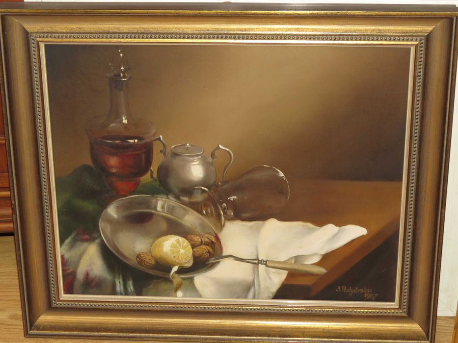 Obraz olejny Podgórska 1987 r.  Martwa natura