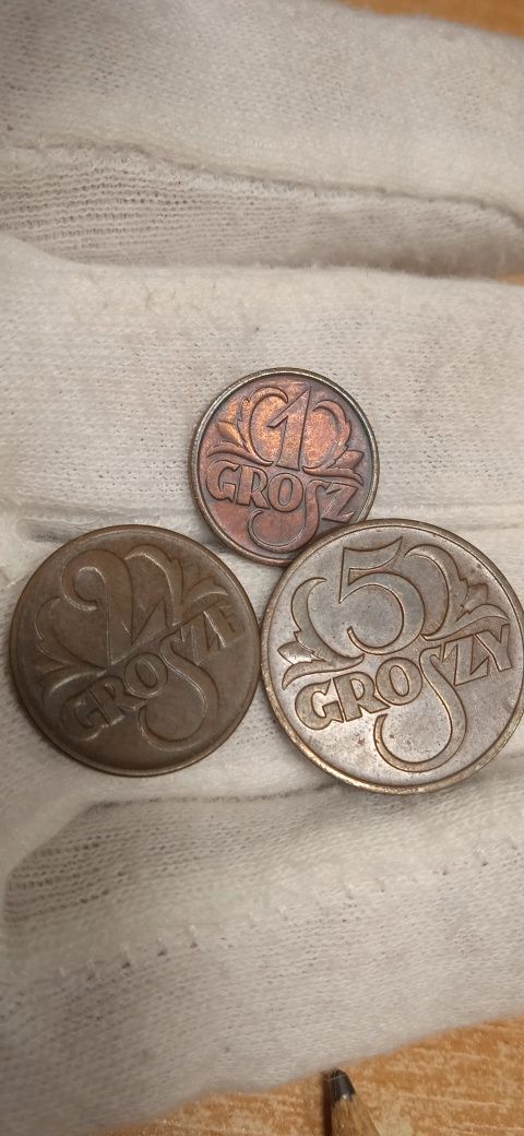 2RP 5 zł 1939r GG, zestaw 1,2,5 gr 1939r, 2gr 1928r,5 gr39r,50gr 1923
