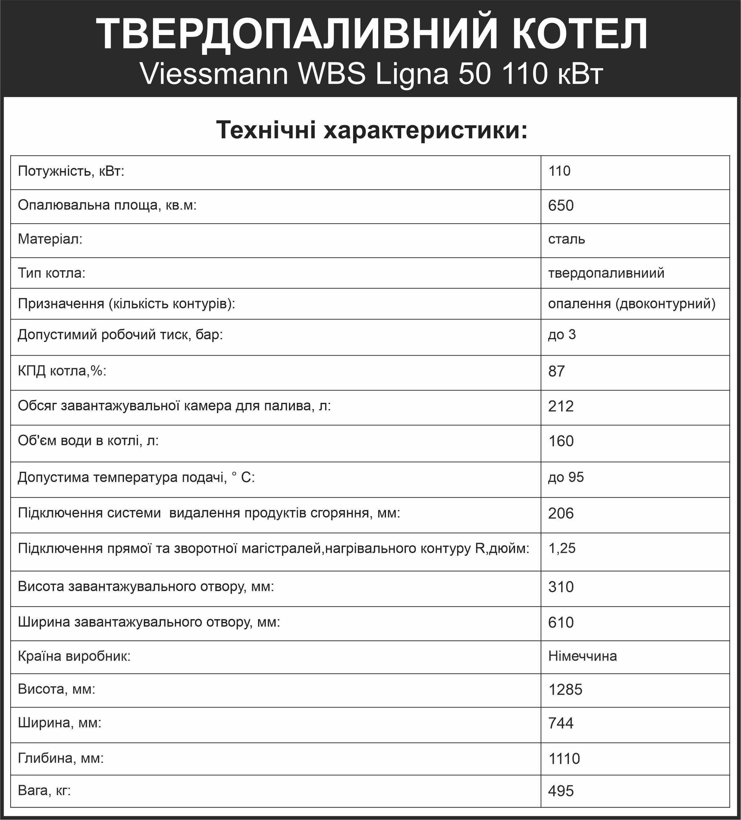 Котел твердотопливный Viessmann WBS Lingva 50 110кВт