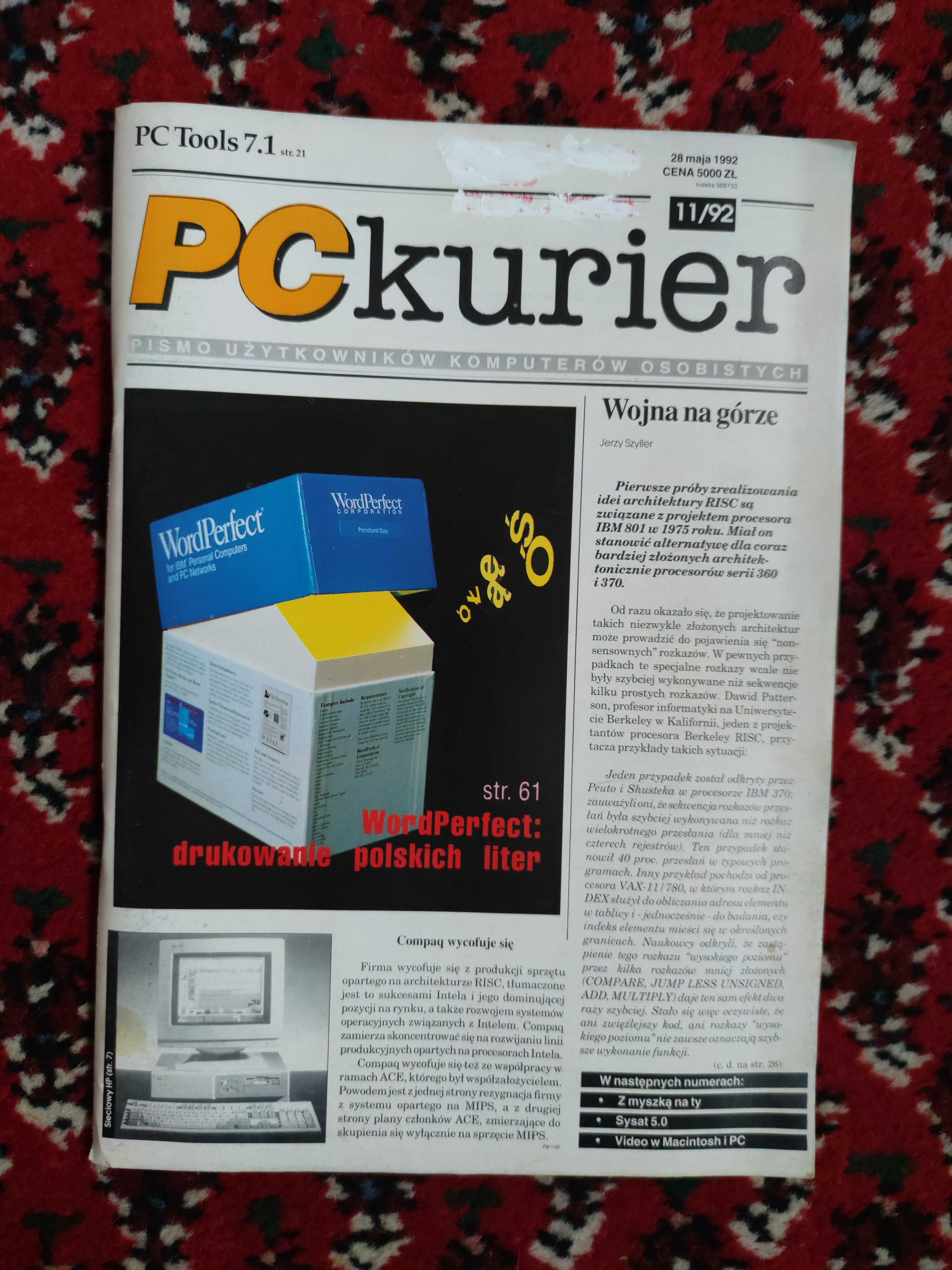 PC KURIER czasopismo  komputerowe - dwutygodnik  z 1992 roku